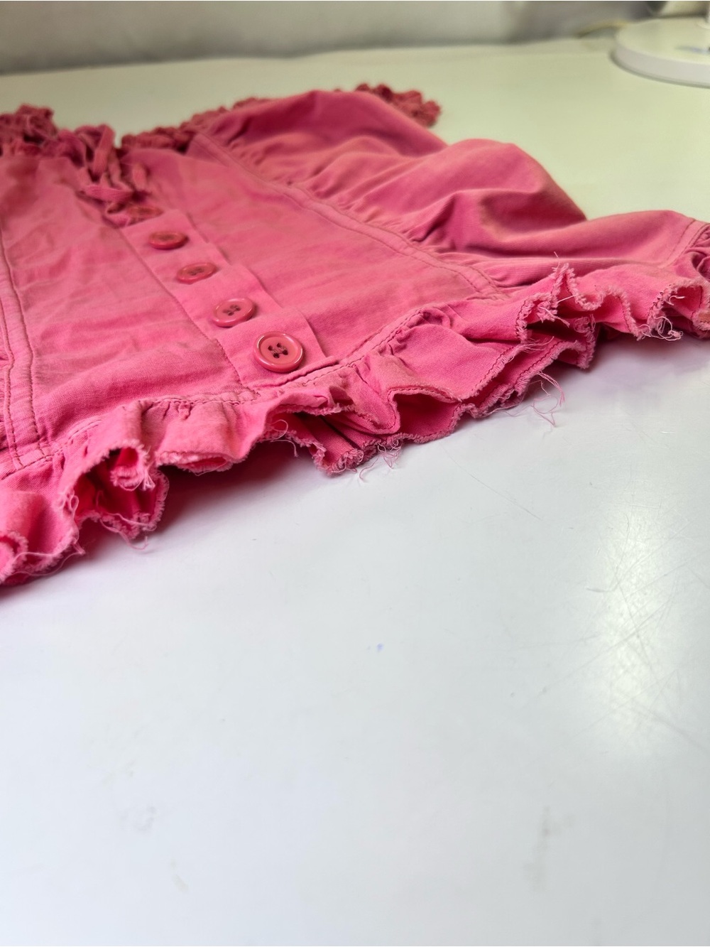 Kimchi Blue Aimee Ruffle Button-Front Corset Tank Top Coquette Size S Peach - Picture 11 of 13